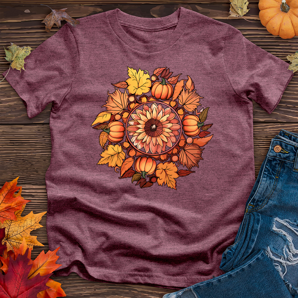 Leaves and Pumpkins Heathered Tee