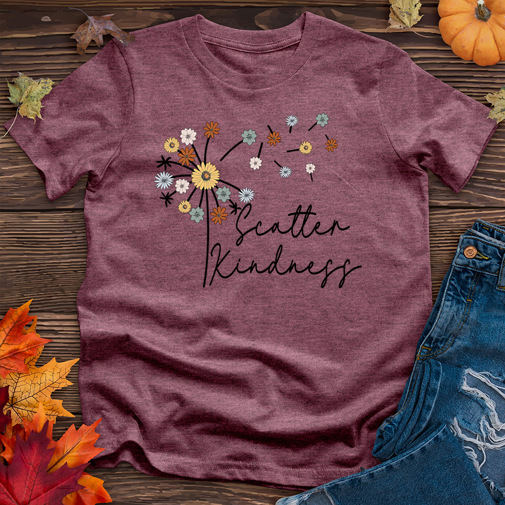 Scatter Kindness Color Dandelion Heathered Tee