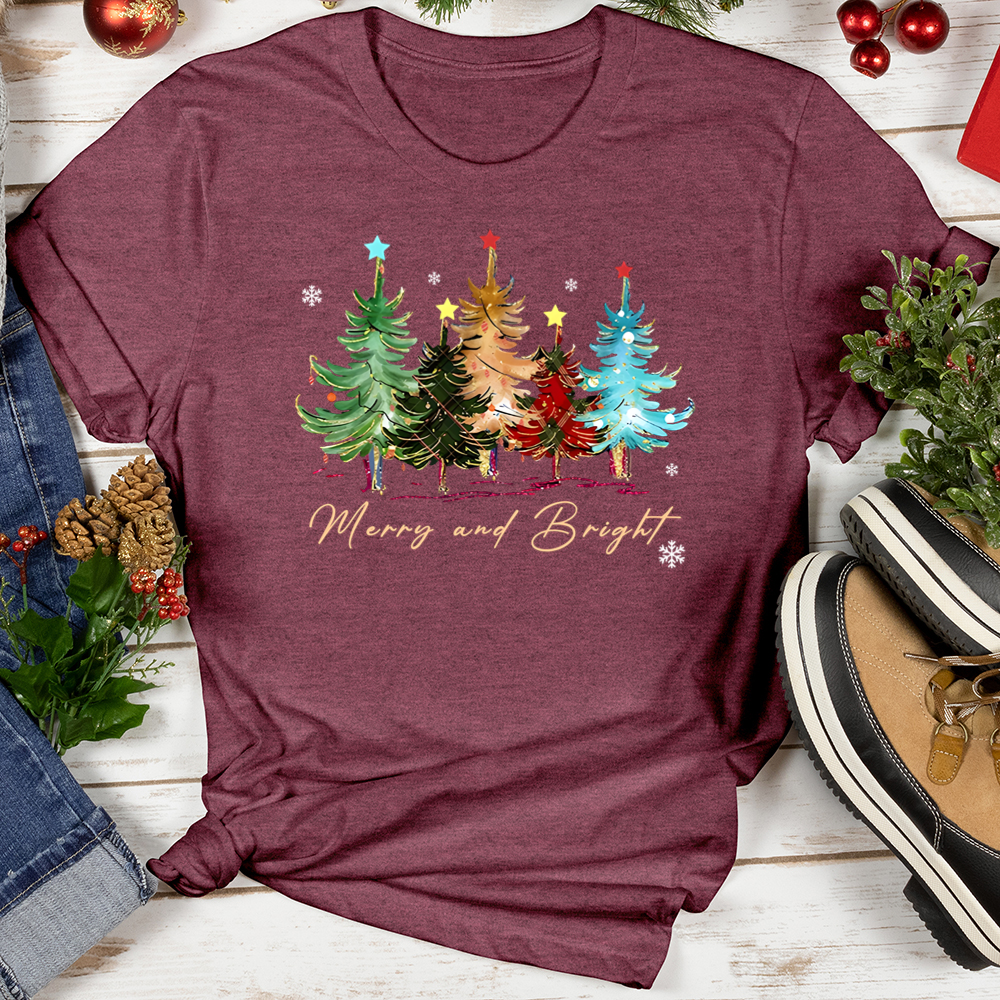 Colorful Merry and Bright Softstyle Tee