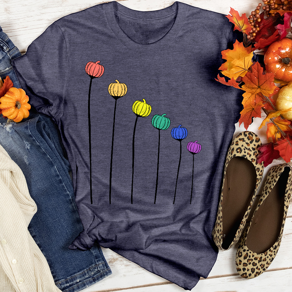 Rainbow Pumpkins Heathered Tee