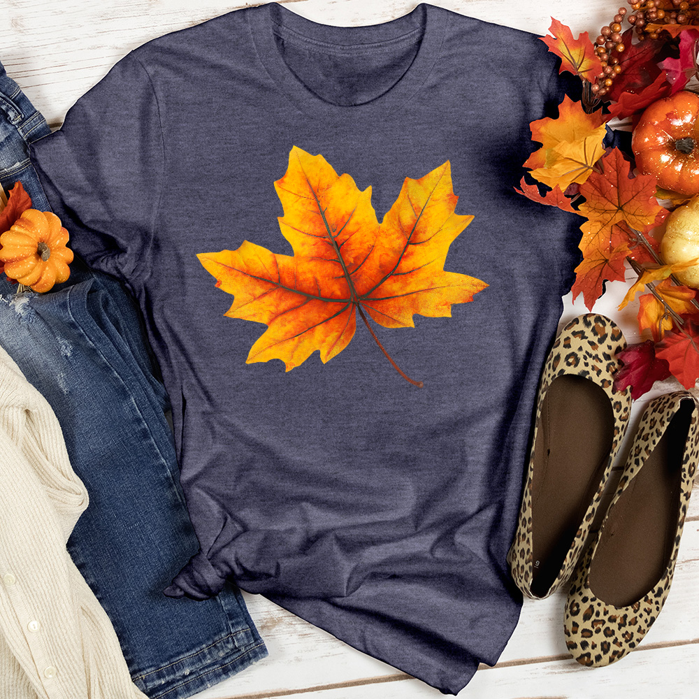 Single Fall Leaf Heathered Tee