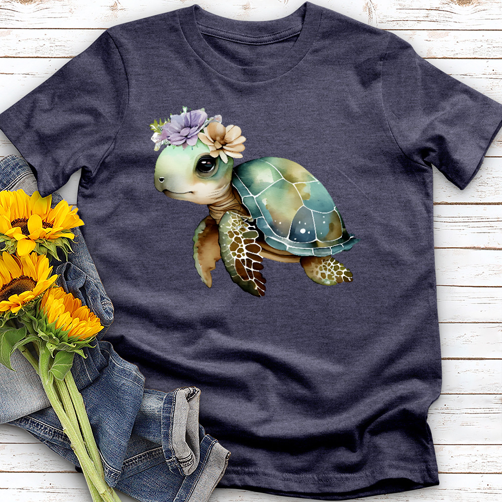 Floral Sea Turtle Tee