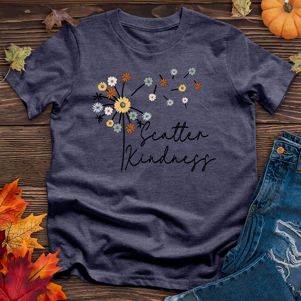 Scatter Kindness Color Dandelion Heathered Tee