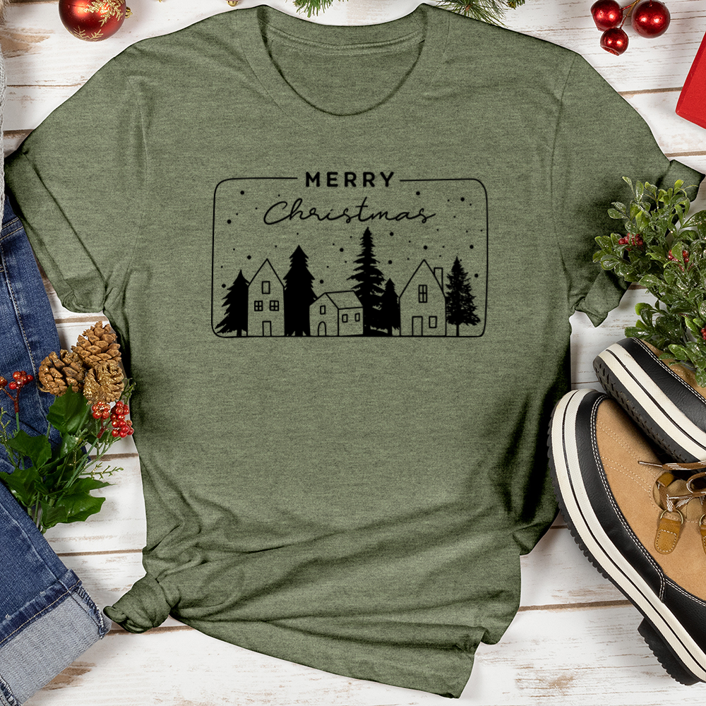 Merry Christmas Village Softstyle Tee