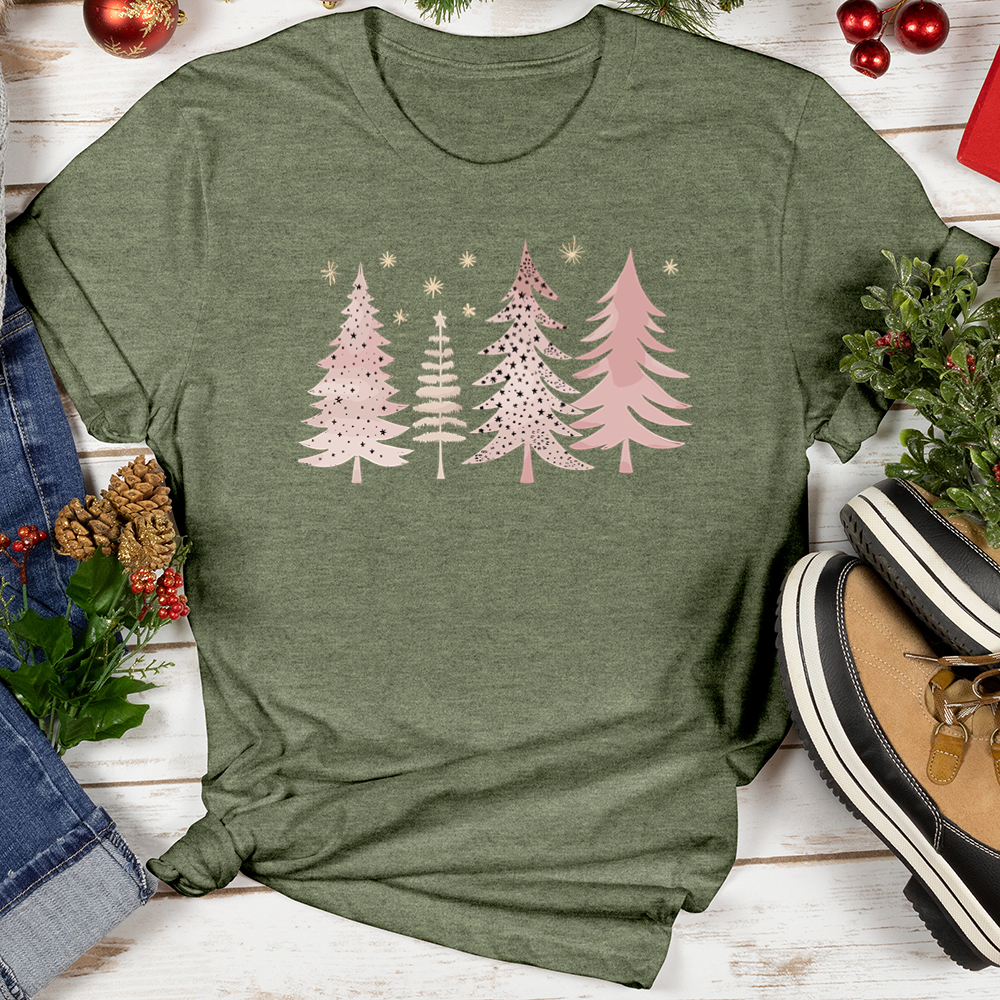 Xmas Pink Trees Softstyle Tee