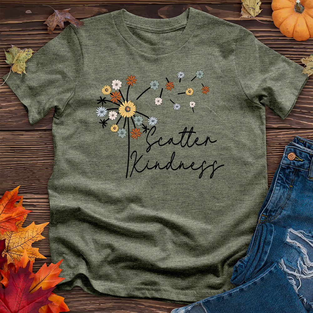 Scatter Kindness Color Dandelion Heathered Tee