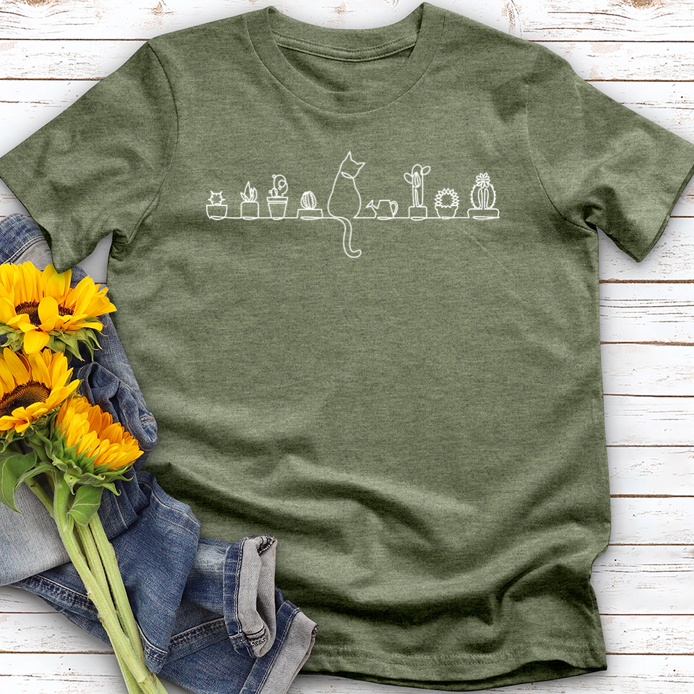 Cactus with a Cat Softstyle Tee