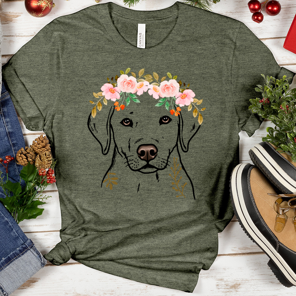 Floral Dog Heathered Tee