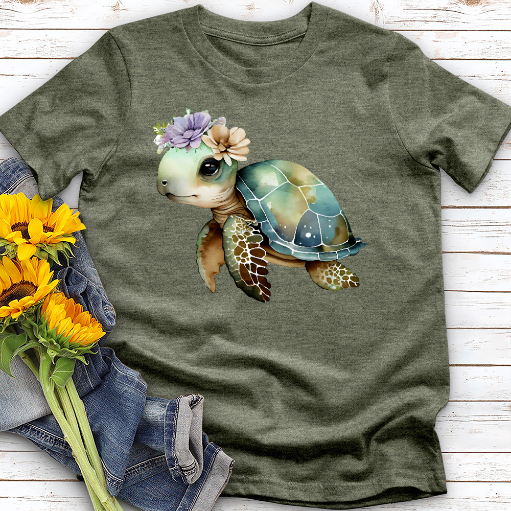 Floral Sea Turtle Tee