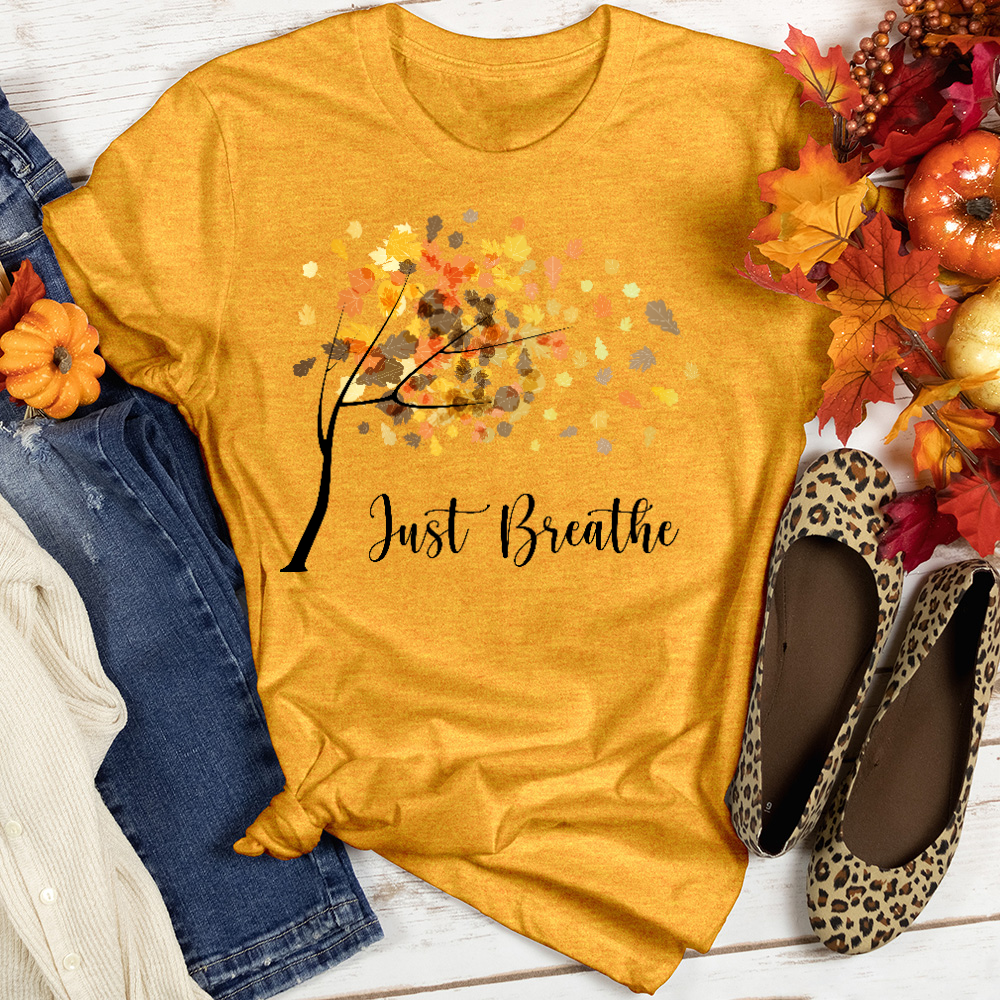 Just Breathe Floating Leaves Tee