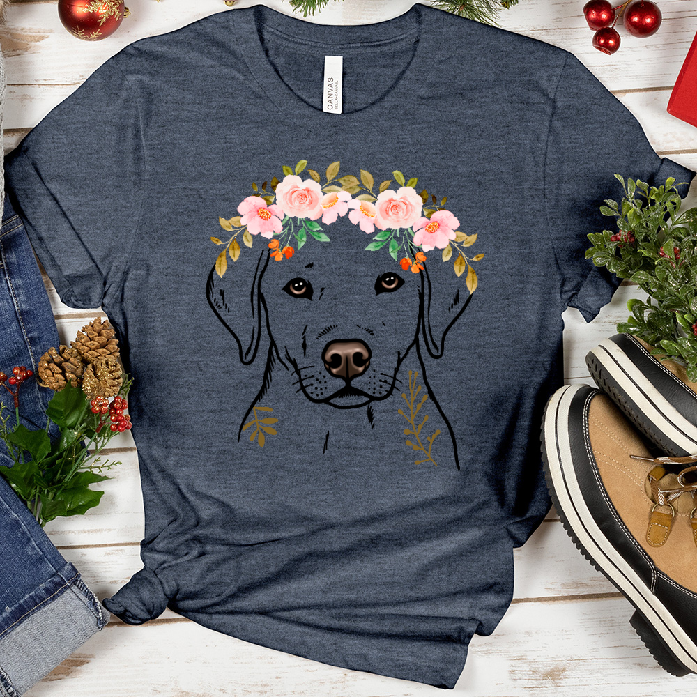 Floral Dog Heathered Tee