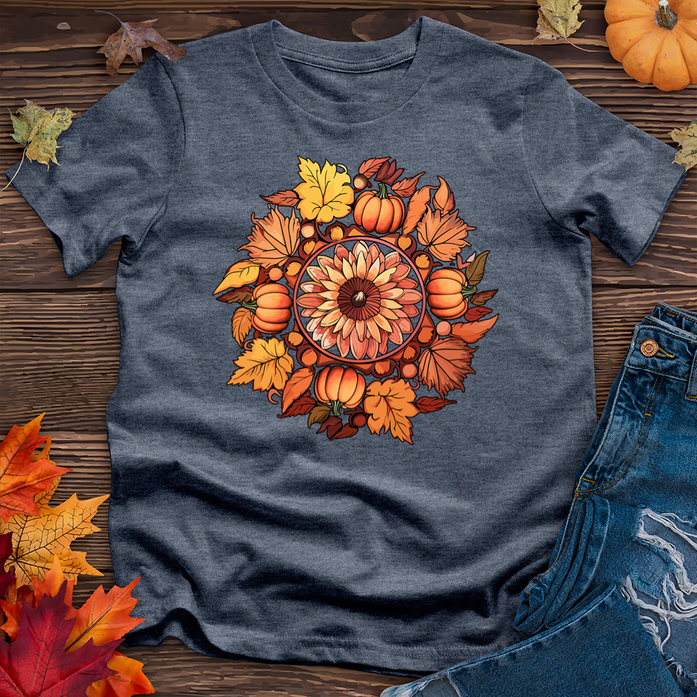 Leaves and Pumpkins Heathered Tee