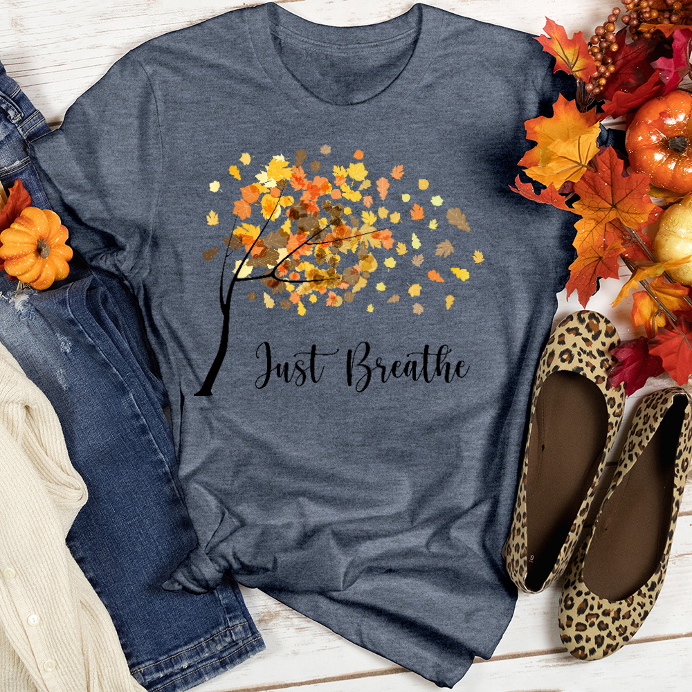Just Breathe Floating Leaves Tee
