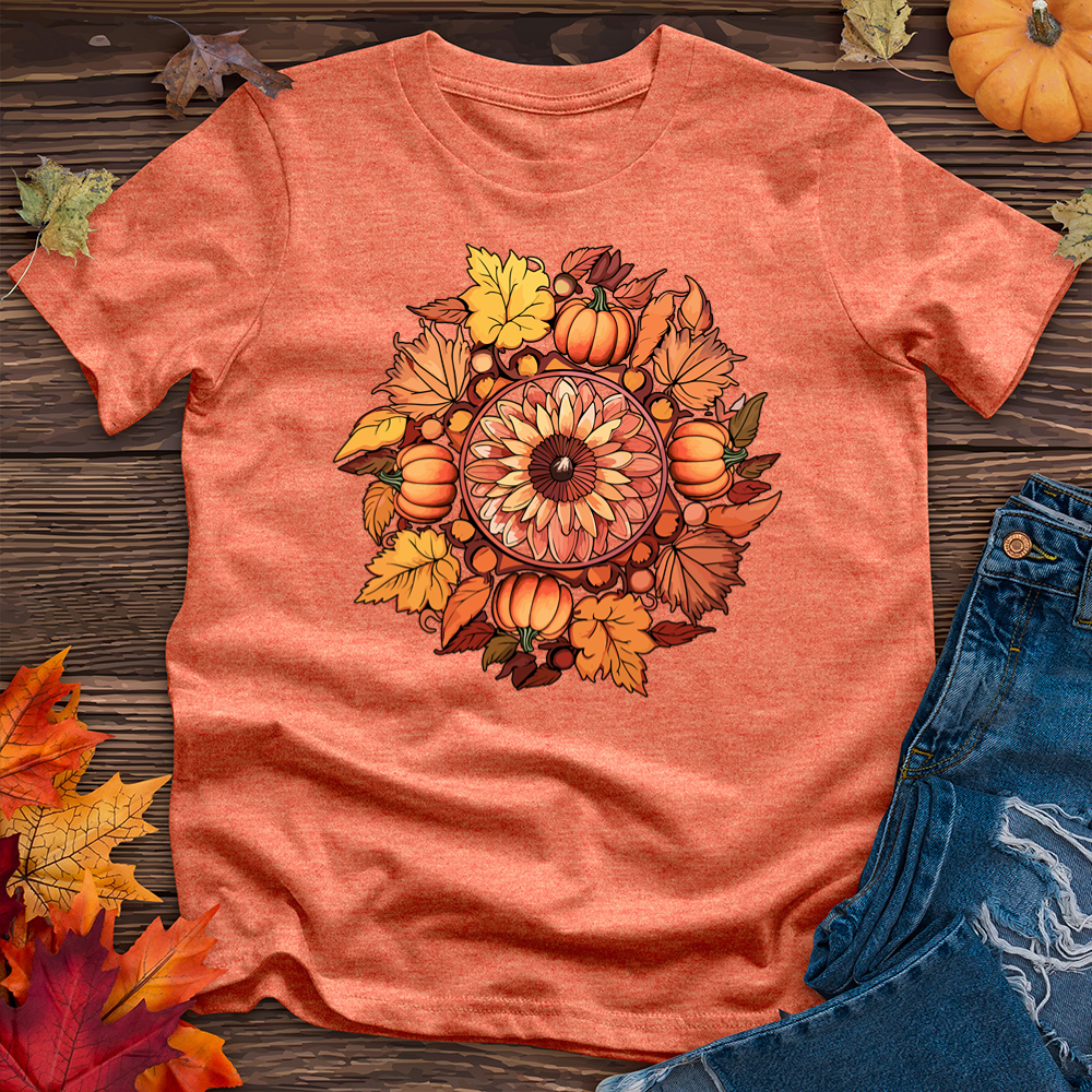 Leaves and Pumpkins Heathered Tee