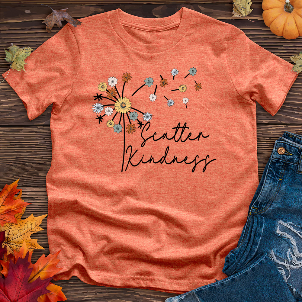 Scatter Kindness Color Dandelion Heathered Tee