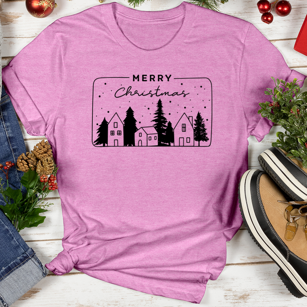 Merry Christmas Village Softstyle Tee