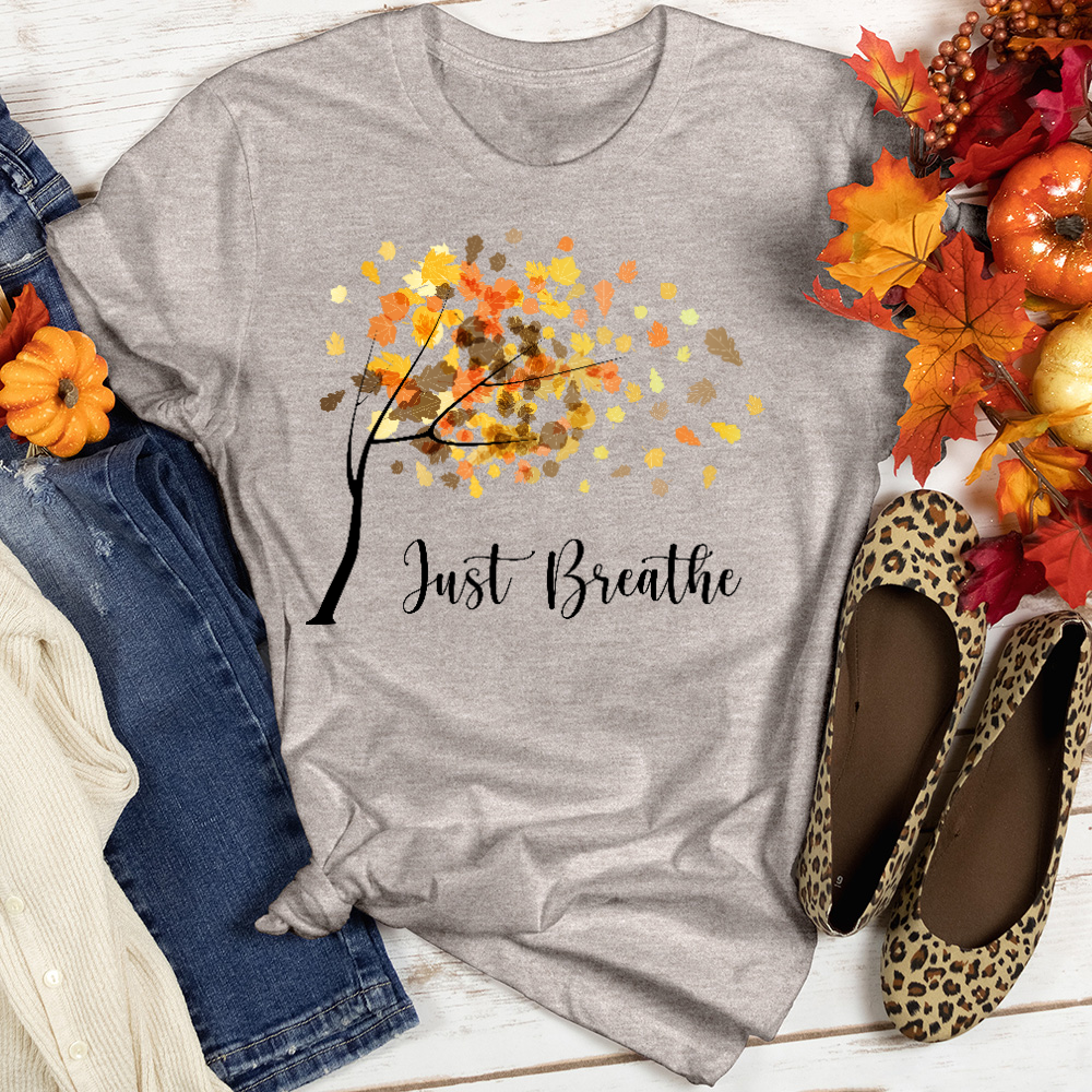 Just Breathe Floating Leaves Tee