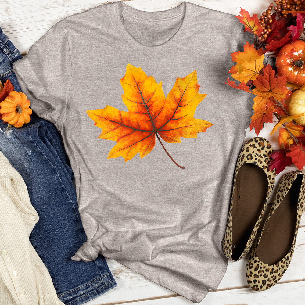 Single Fall Leaf Heathered Tee