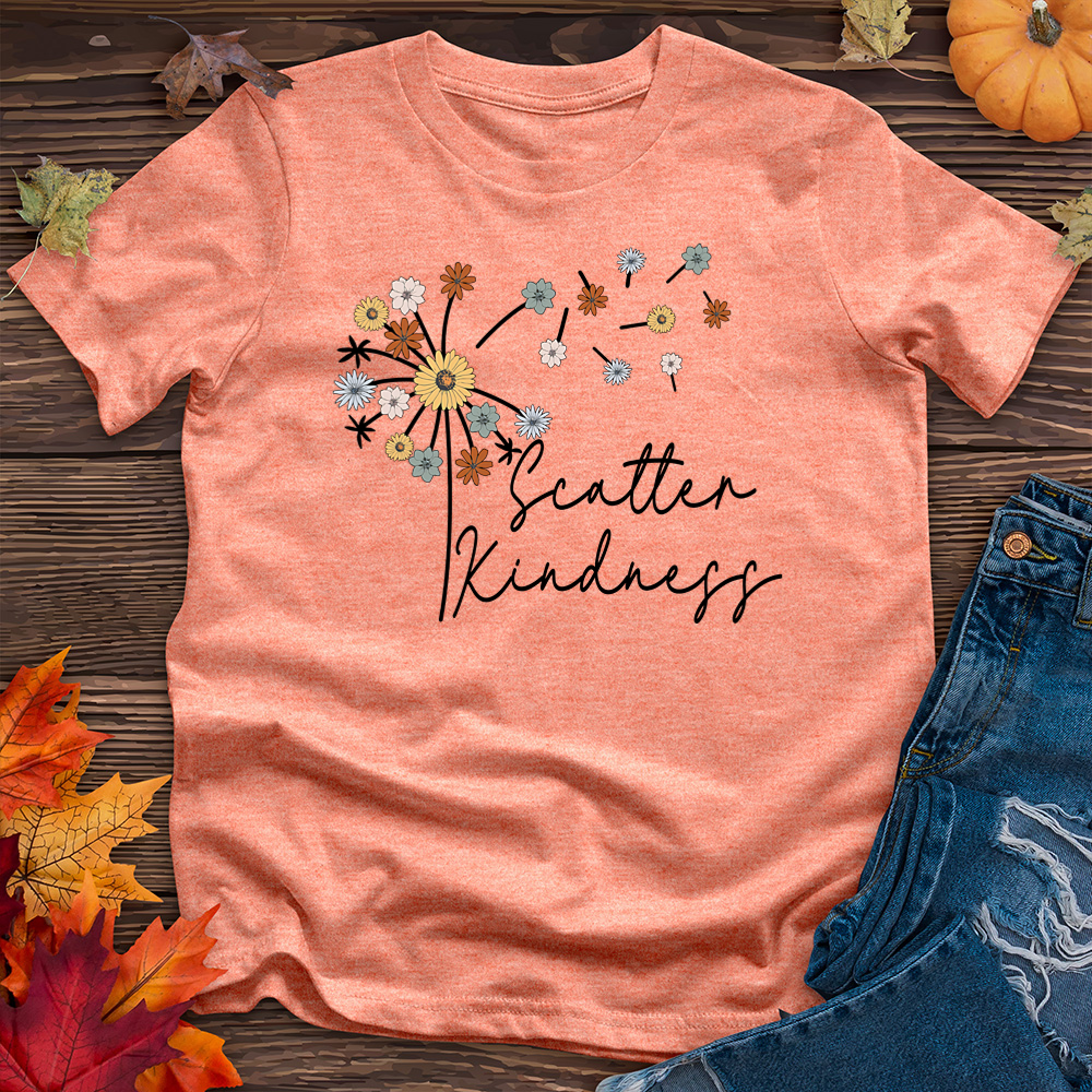 Scatter Kindness Color Dandelion Heathered Tee