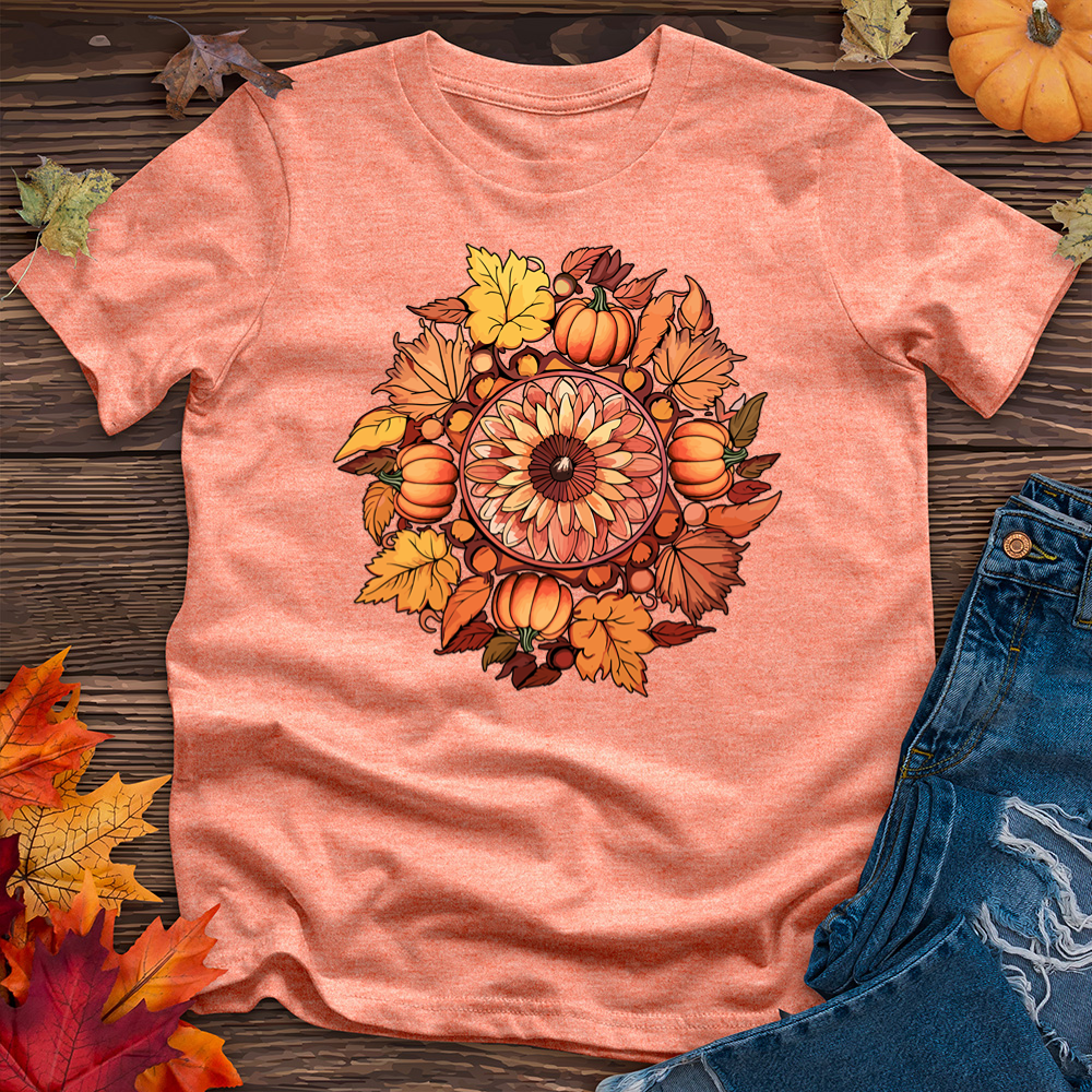 Leaves and Pumpkins Heathered Tee