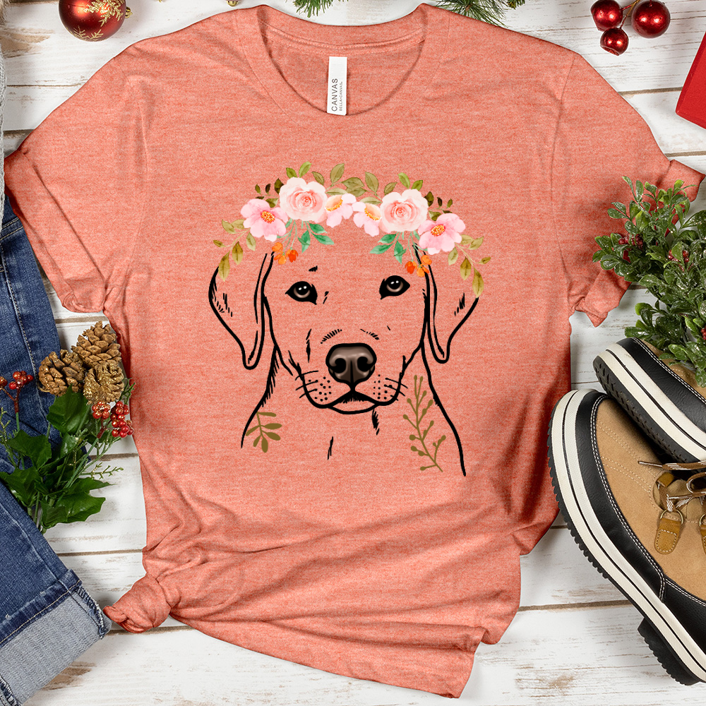 Floral Dog Heathered Tee