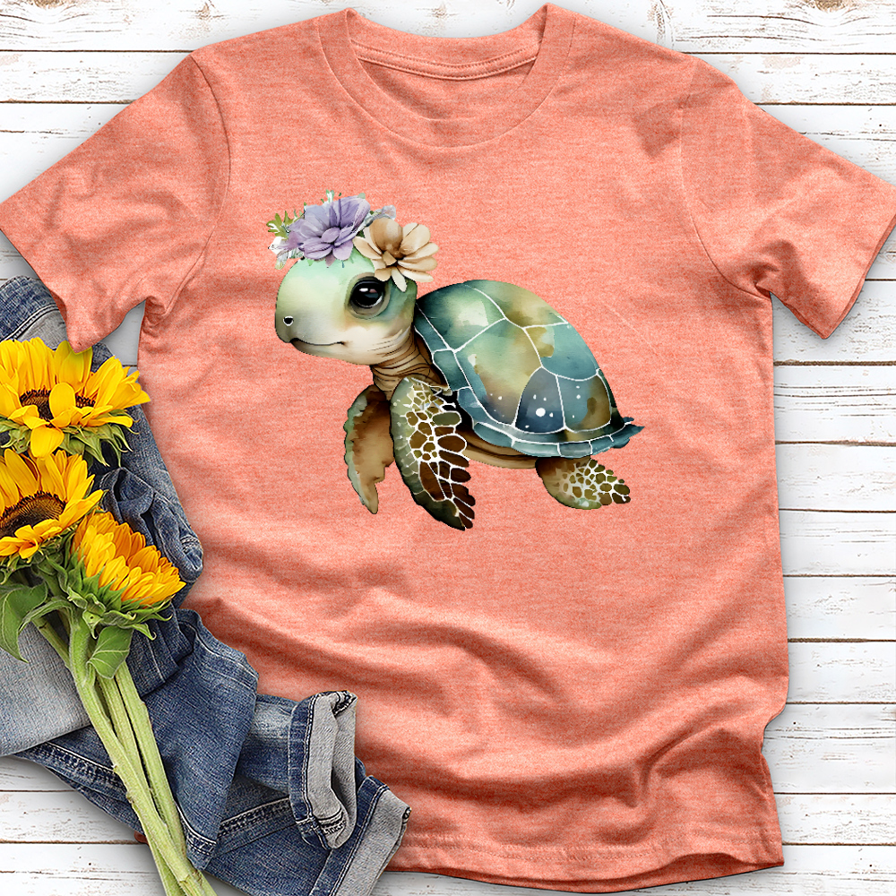 Floral Sea Turtle Tee