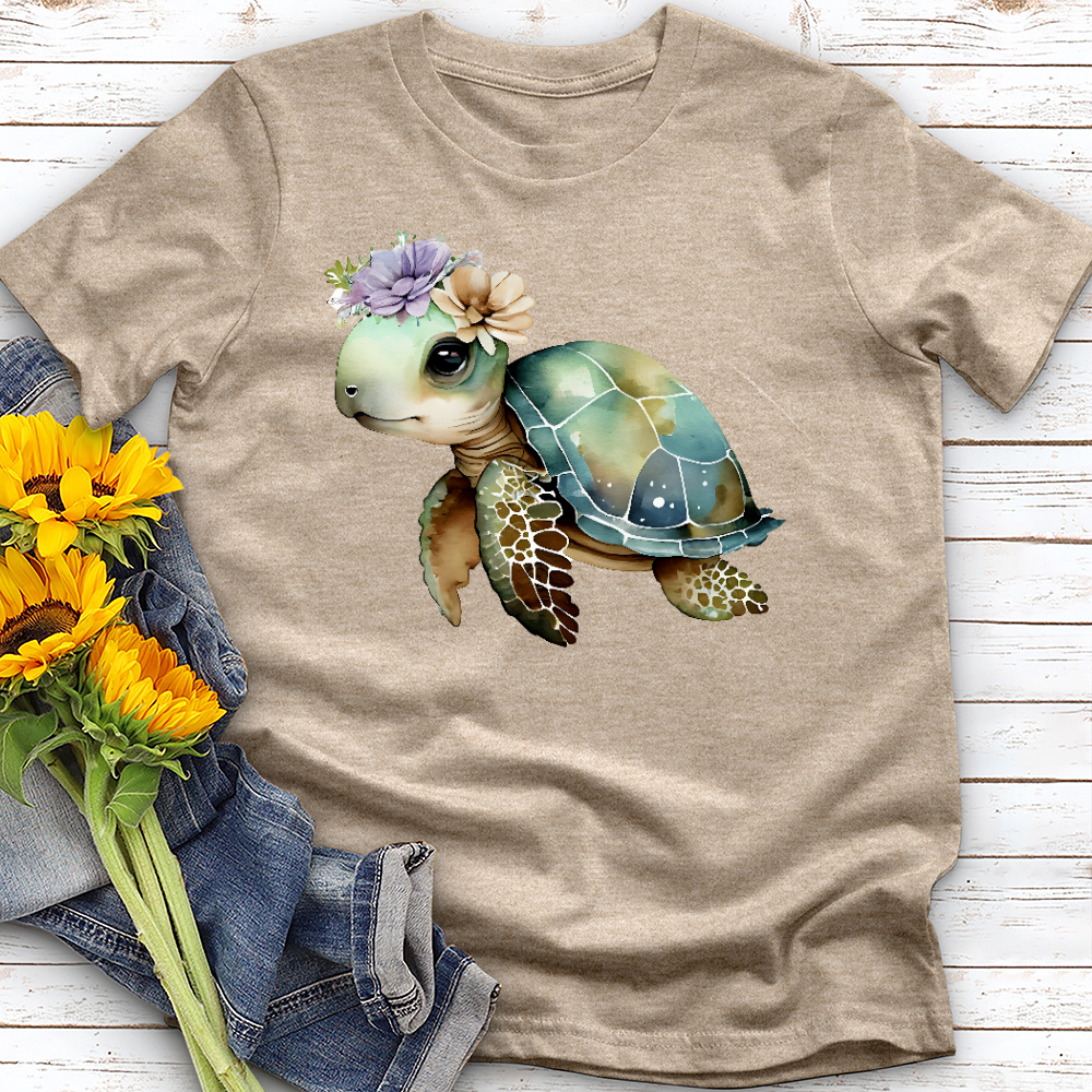 Floral Sea Turtle Tee