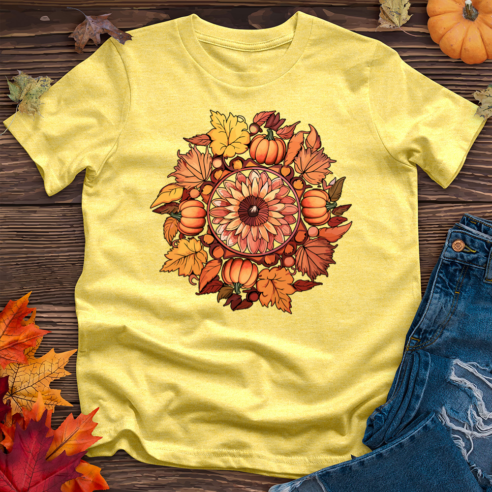 Leaves and Pumpkins Heathered Tee
