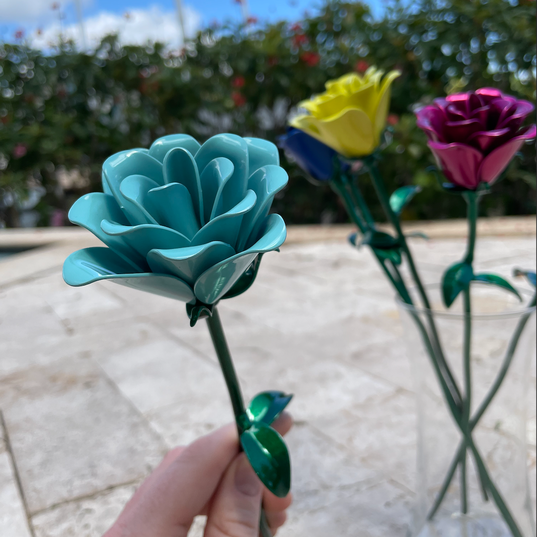 Turquoise Rose Forever Flower