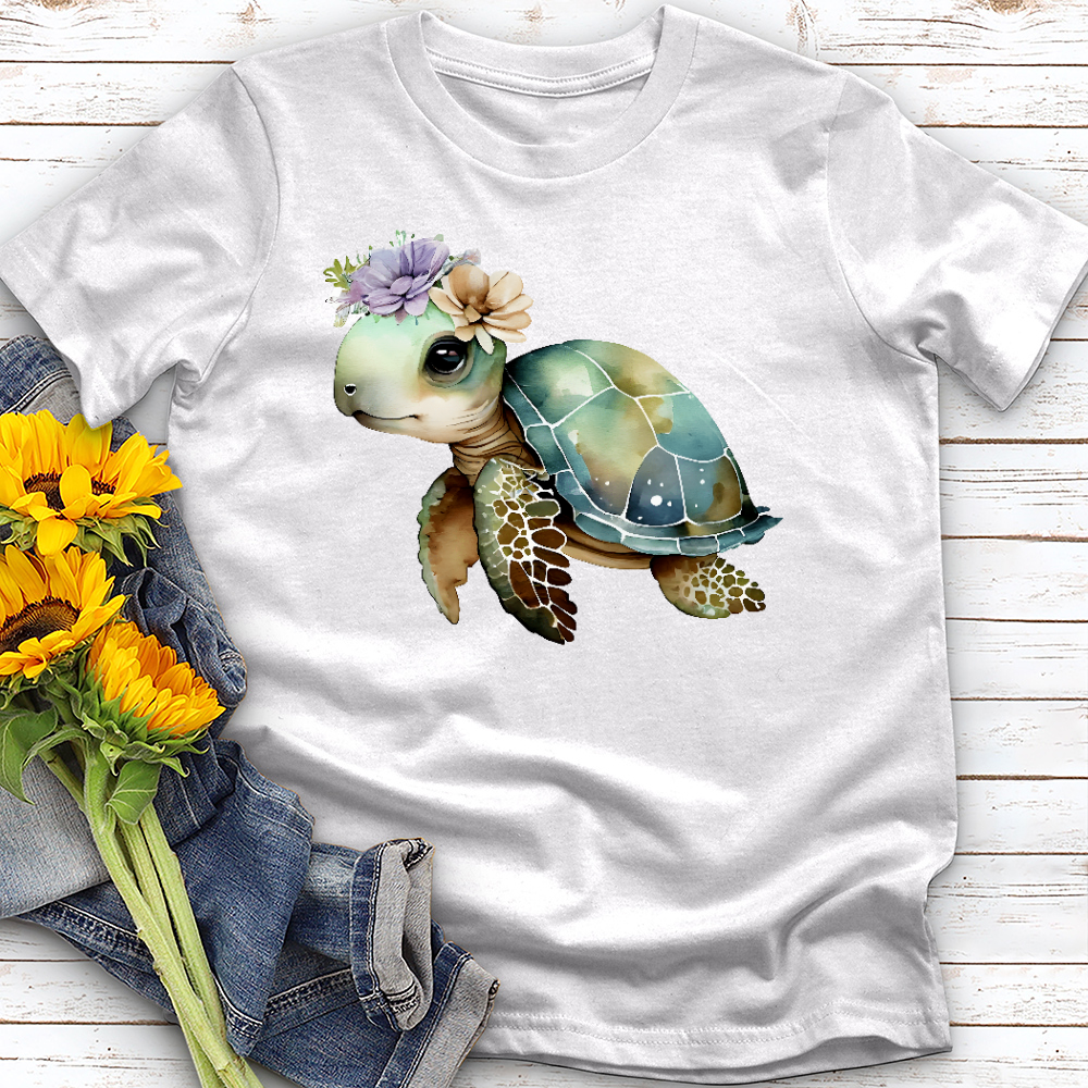 Floral Sea Turtle Tee