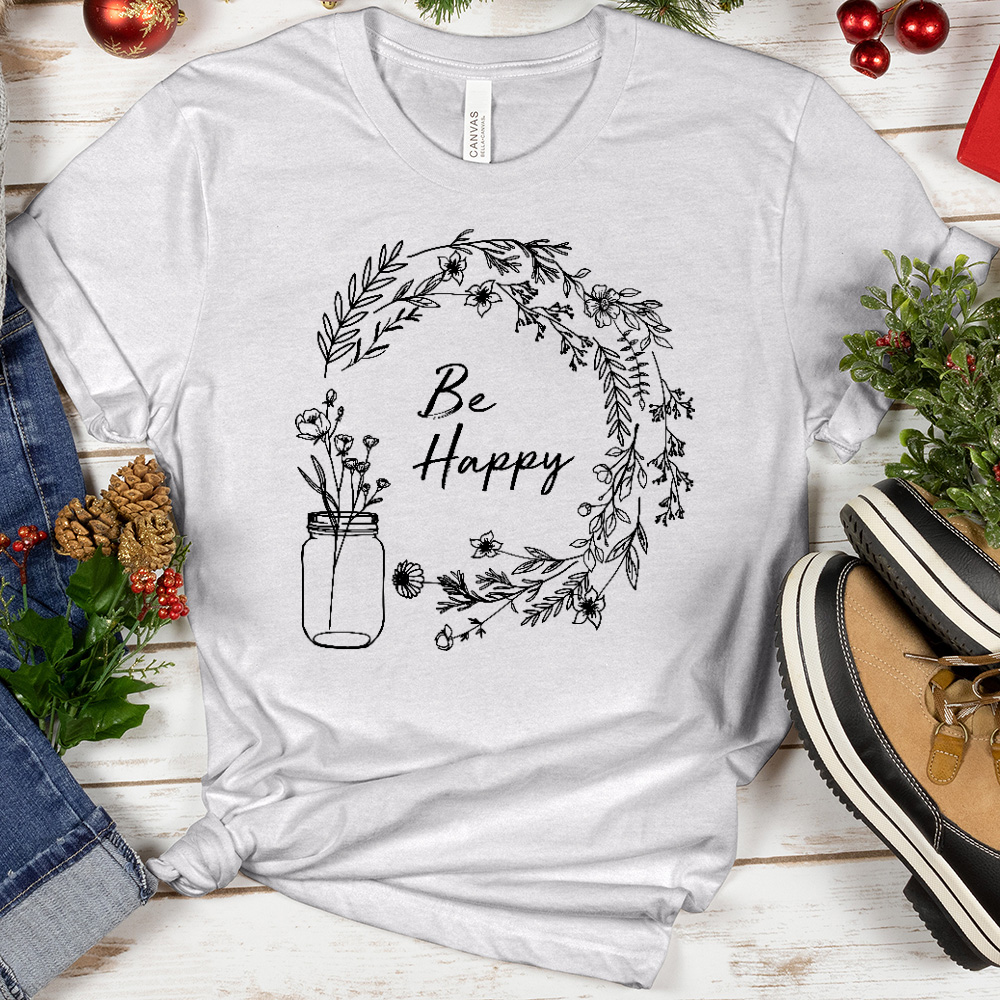 Be Happy Floral Tee