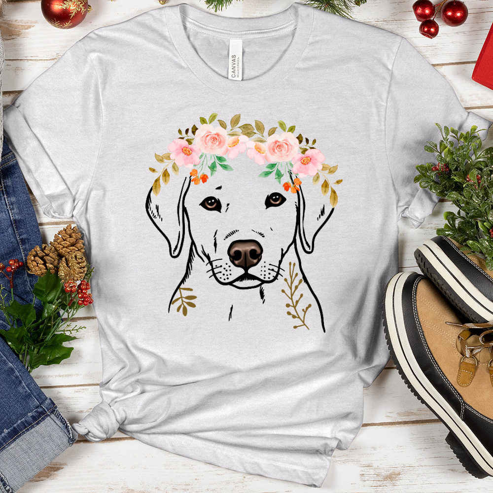 Floral Dog Heathered Tee