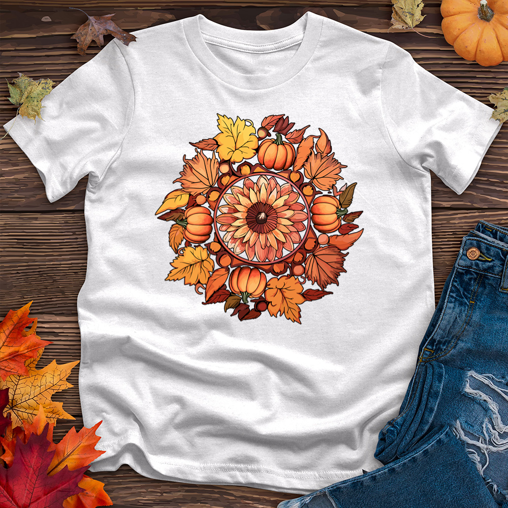 Leaves and Pumpkins Heathered Tee