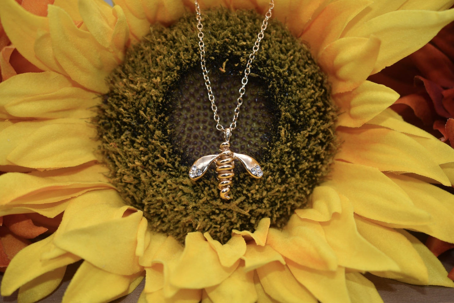 Spiral Honey Bee Necklace