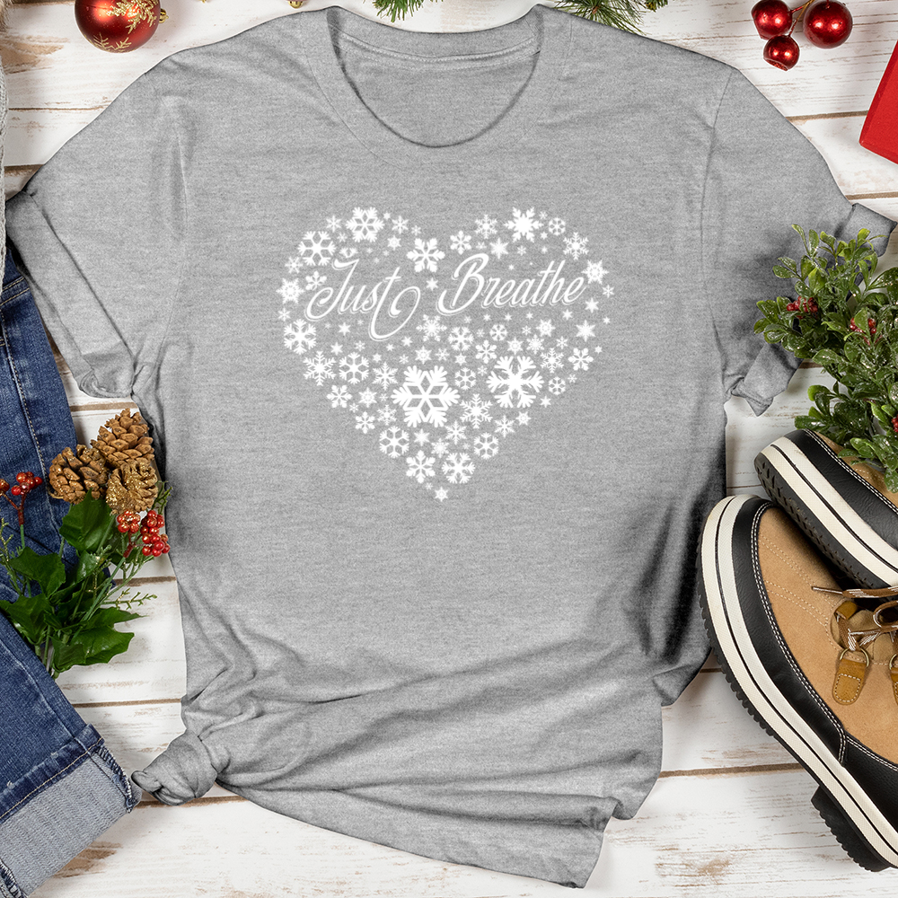 Just Breathe Snowflake Heart Softstyle Tee