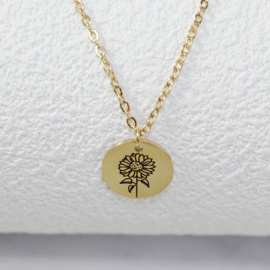 Gold Sunflower Necklace