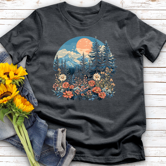 Mountain With Flowers Softstyle Tee