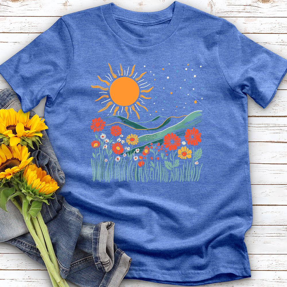 Wildflower With Mountains Softstyle Tee