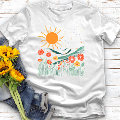 Wildflower With Mountains Softstyle Tee