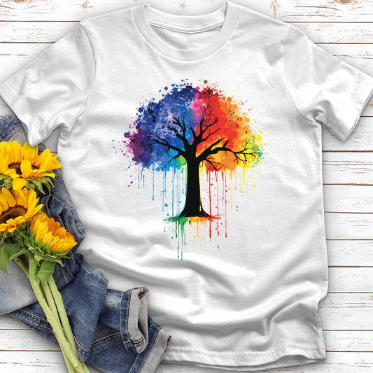 Colorful Tree Watercolor Clipart Softstyle Tee