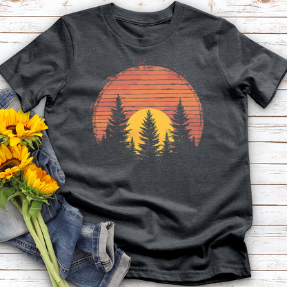 Retro Vintage Sunset Tree Softstyle Tee