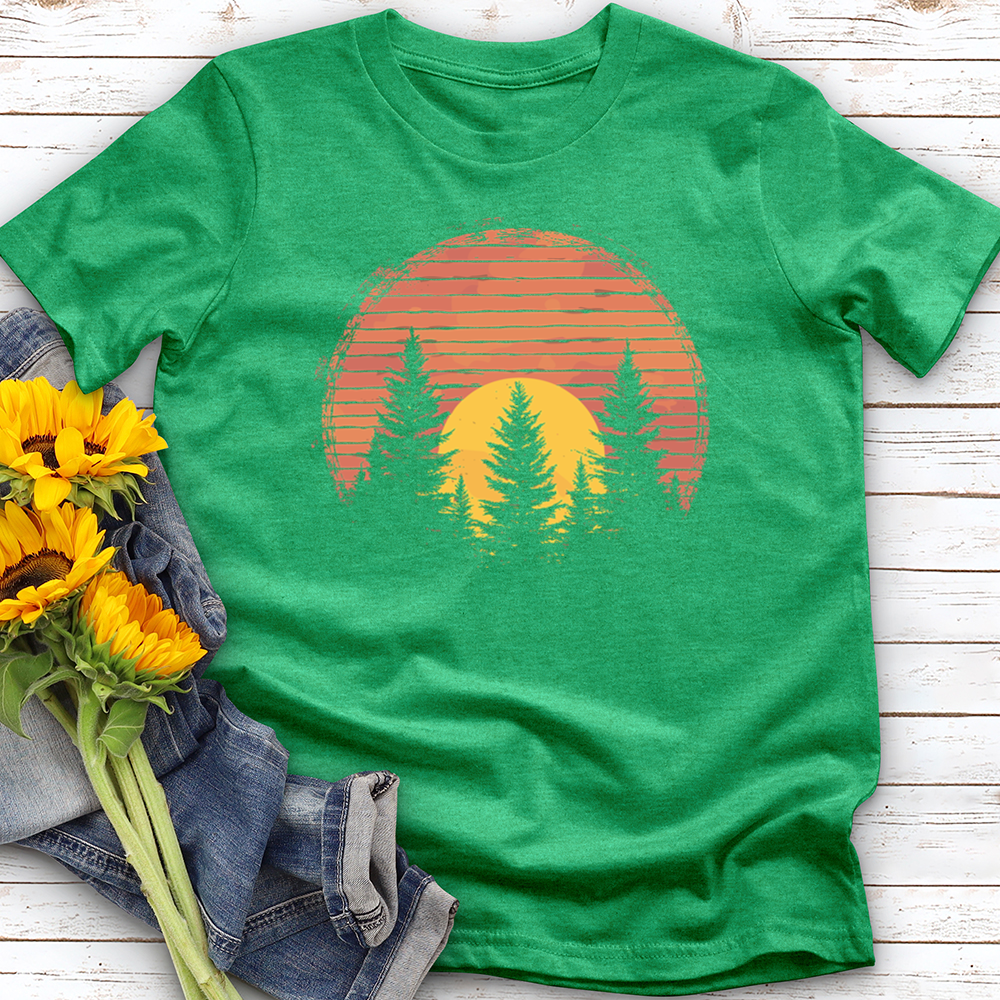 Retro Vintage Sunset Tree Softstyle Tee