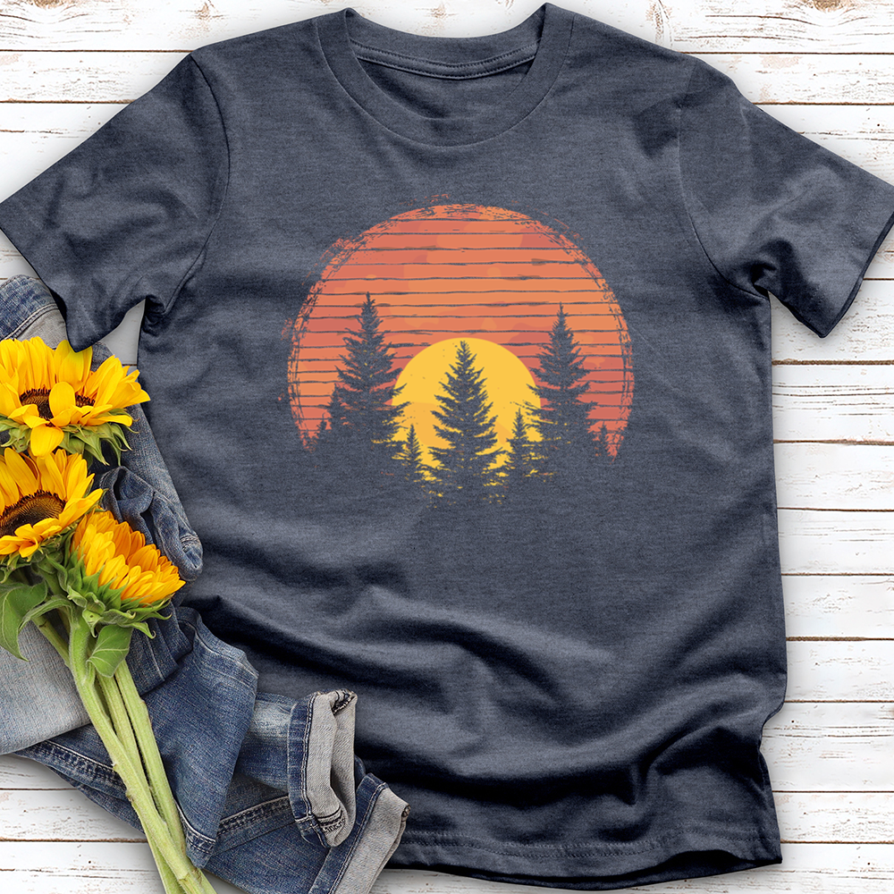 Retro Vintage Sunset Tree Softstyle Tee