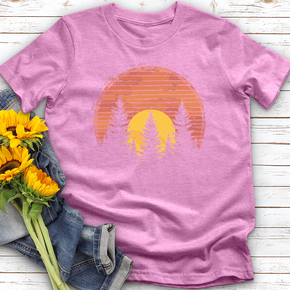 Retro Vintage Sunset Tree Softstyle Tee