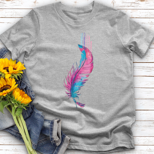 Watercolor Pink Feather Softstyle Tee