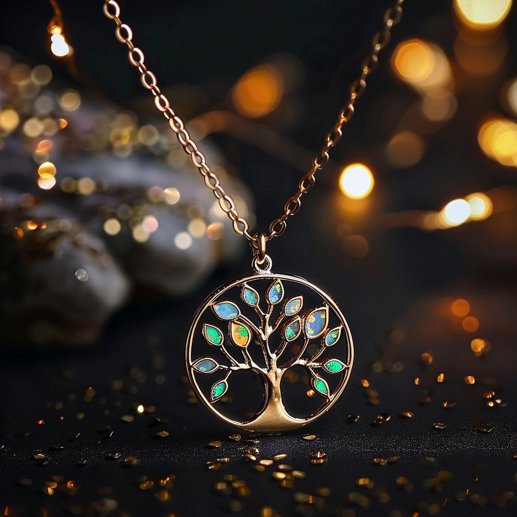 Tree of Life Opal Necklace