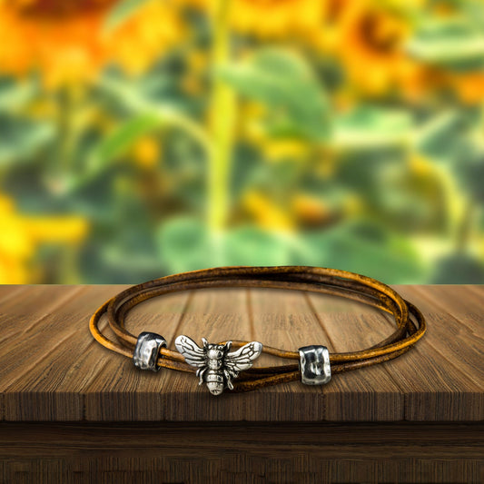 Honey Bee Leather Bracelet