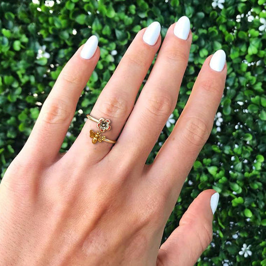 Honey Bee Flower Ring