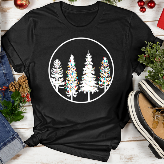 Christmas Lights Tree Circle Softstyle Tee