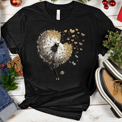 Dandelion With Flying Heart Tee